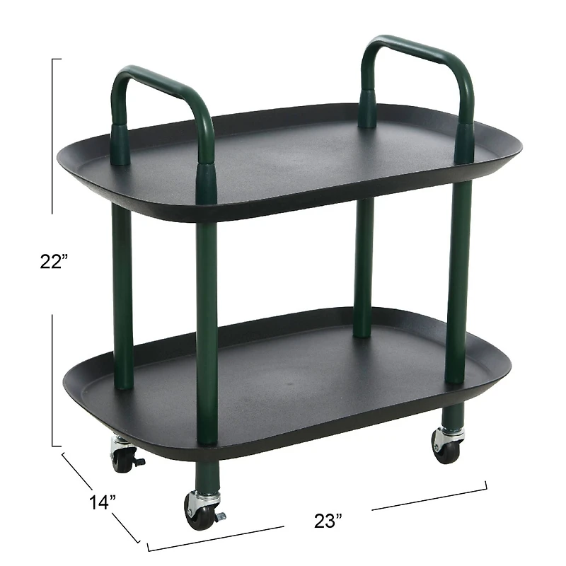 Hello Honey® Main + Mesa™ -Tier Modern Plastic and Metal Trolley