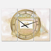 Designart Nr 5 Chic Paris Parfum Fashion 3 Panel Large Wall Clock