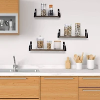 Rustic Wood Floating Wall Shelves Set