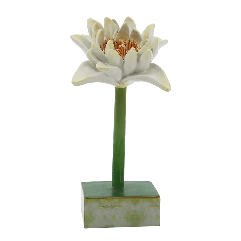 8" White Lotus Flower Tabletop Accent by Ashland®
