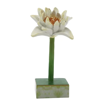 8" White Lotus Flower Tabletop Accent by Ashland®