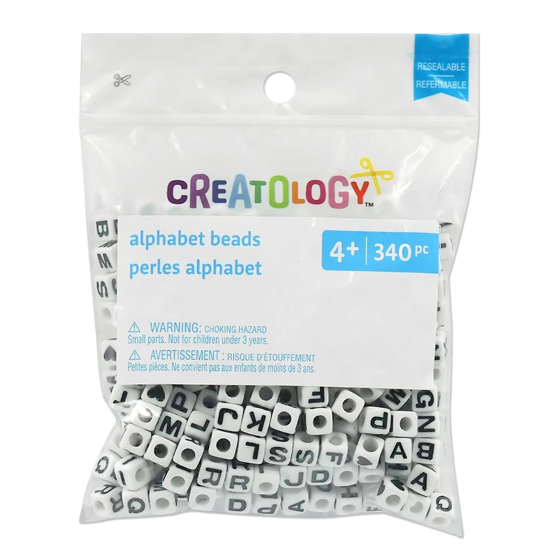 Black & White Alphabet Beads by Creatology™, 6.5mm