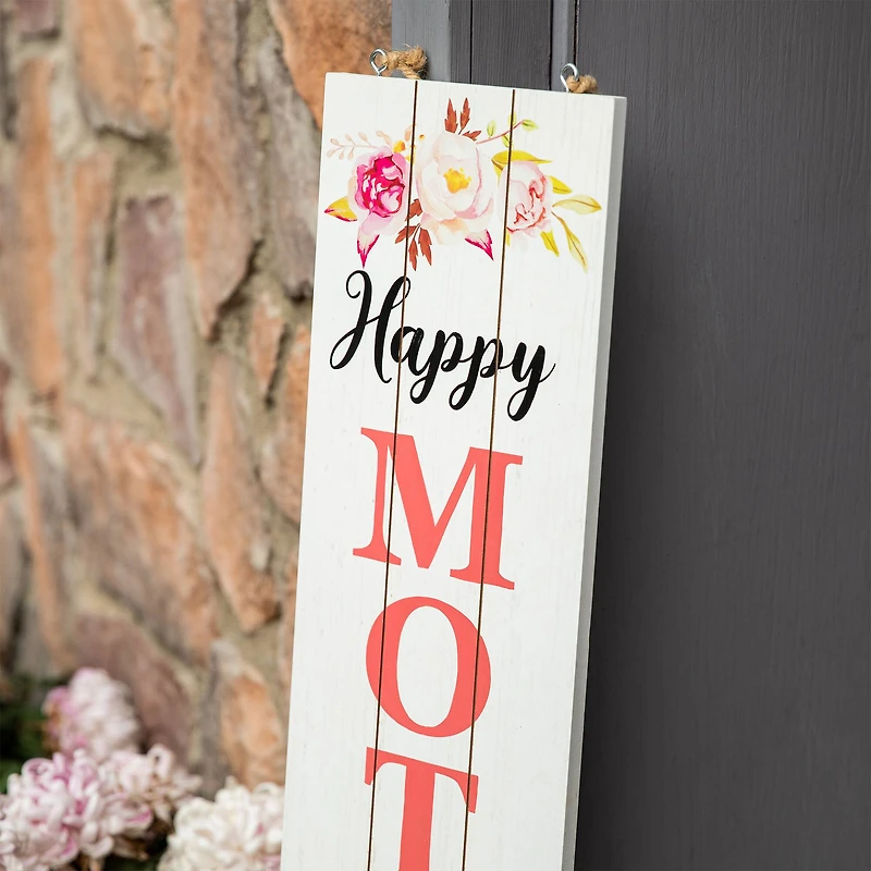 Glitzhome® 3.5ft. Double Sided Wooden Porch Sign Mother's Day & Father's Day