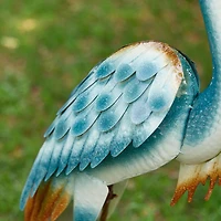 Glitzhome® 40" Metal Standing Crane Garden Statue with Stakes