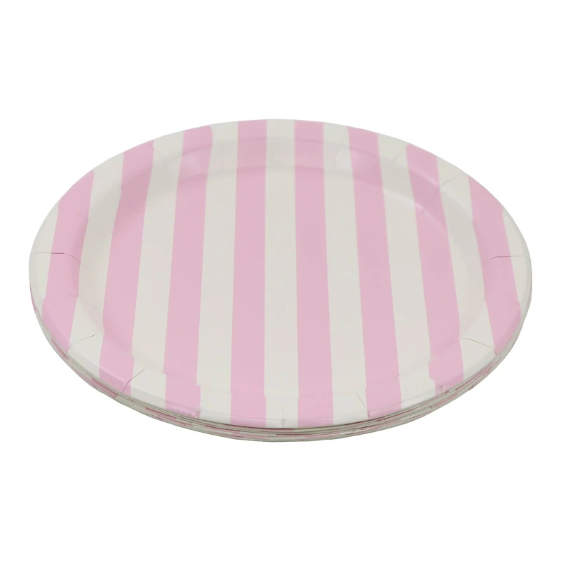 7" Pink & White Striped Plates, 10ct. by Celebrate It™