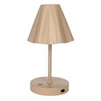 Hello Honey® 11" Tan Round Metal LED Rechargeable Table Lamp
