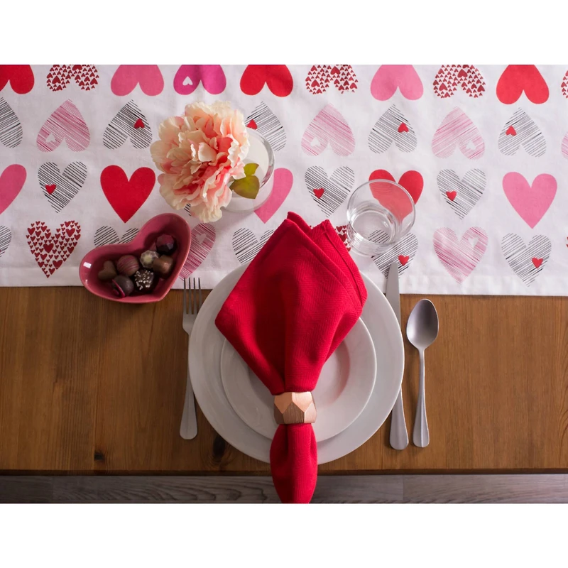 DII® 72" Hearts Collage Print Table Runner