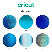 Cricut® Permanent Holographic Vinyl, Blue Sampler