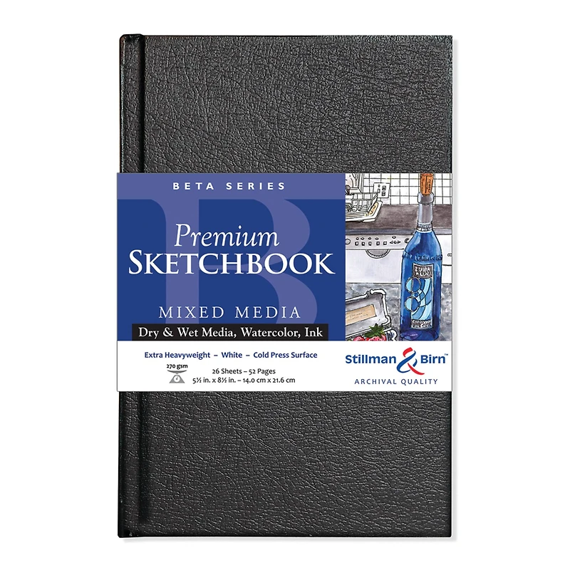 Stillman & Birn® Beta Series Hardcover Mixed Media Premium Sketchbook, 5.5" x 8.5"