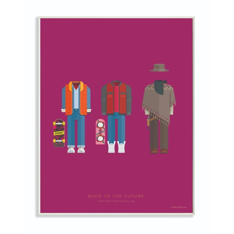Stupell Industries Back to the Future Famous Characters Fashion Design with Frame Wall Accent