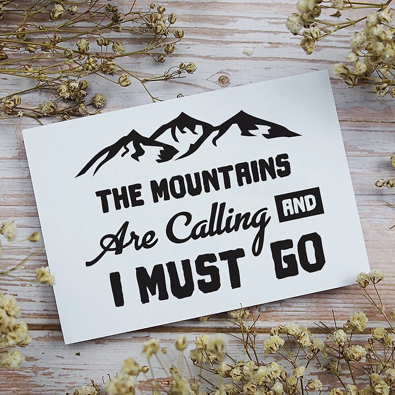 Leisure Arts® Vinyl Matte Black The Mountains Are Calling Decal