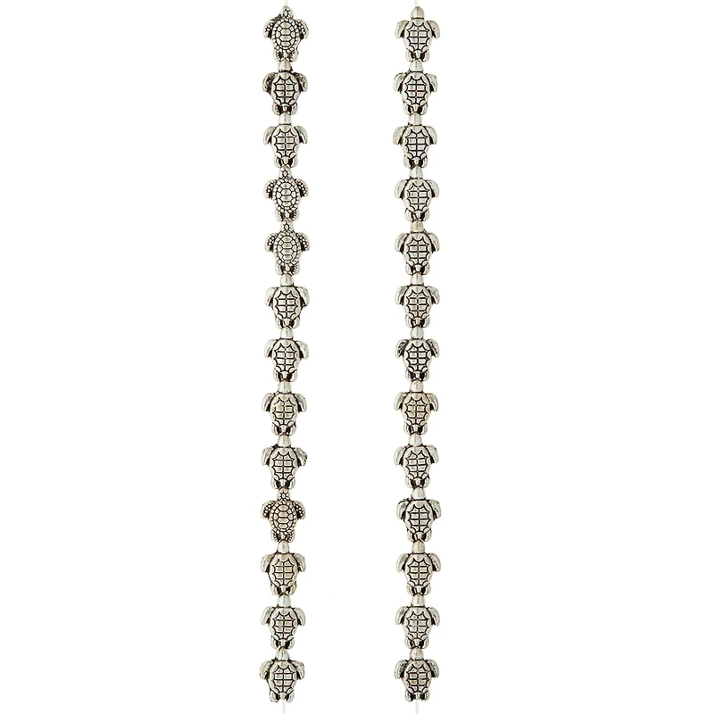 Antique Silver Sea Turtle Metal Beads, 9mm by Bead Landing™