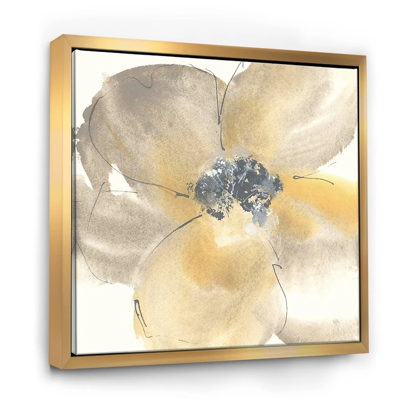 Designart - Galm Flower Tones II - Traditional Framed Canvas