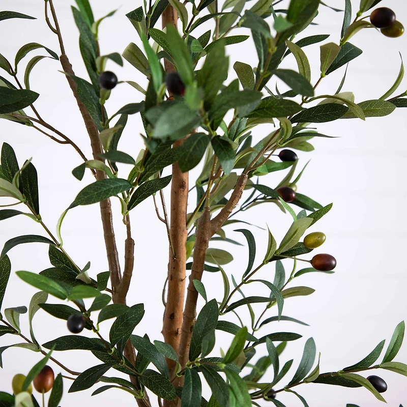 7ft. Olive Tree with Natural Trunk in Handmade Jute Basket