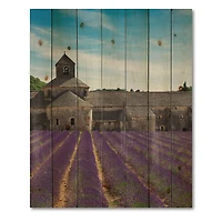 Designart - Lavender Field With Abbey In France