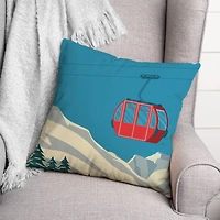 Ski Lift Lodge 18x18 Throw Pillow