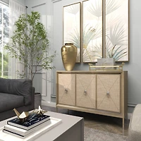 20" Gold Aluminum Brushed Vase with Hammered Top