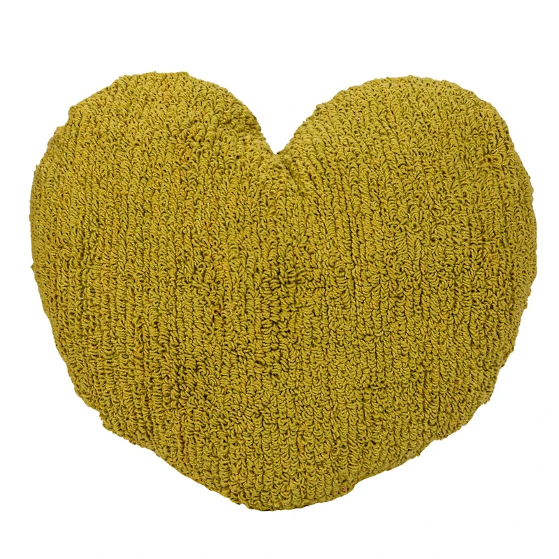 Hello Honey® Red, Yellow & Blue Cotton Tufted Heart Pillow Set