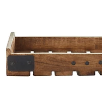 Brown Mango Wood Farmhouse Tray Set