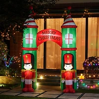 Glitzhome® 10ft. Inflatable Arch Gate & Guards With Lights