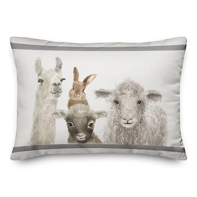 Baby Barn Animals 14" x 20" Throw Pillow