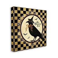 Stupell Industries All Hallow's Eve Halloween Crow Canvas Wall Art