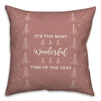 It's the Most Wonderful Time of the Year Red 18" x 18" Indoor/Outdoor Pillow