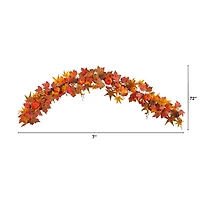 6ft. Autumn Maple Leaf, Pumpkin, Gourd & Berry Fall Garland