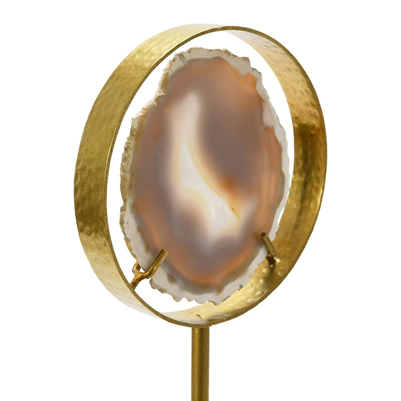 Hello Honey® 18" Gray Agate Accent on Metal & Marble Stand