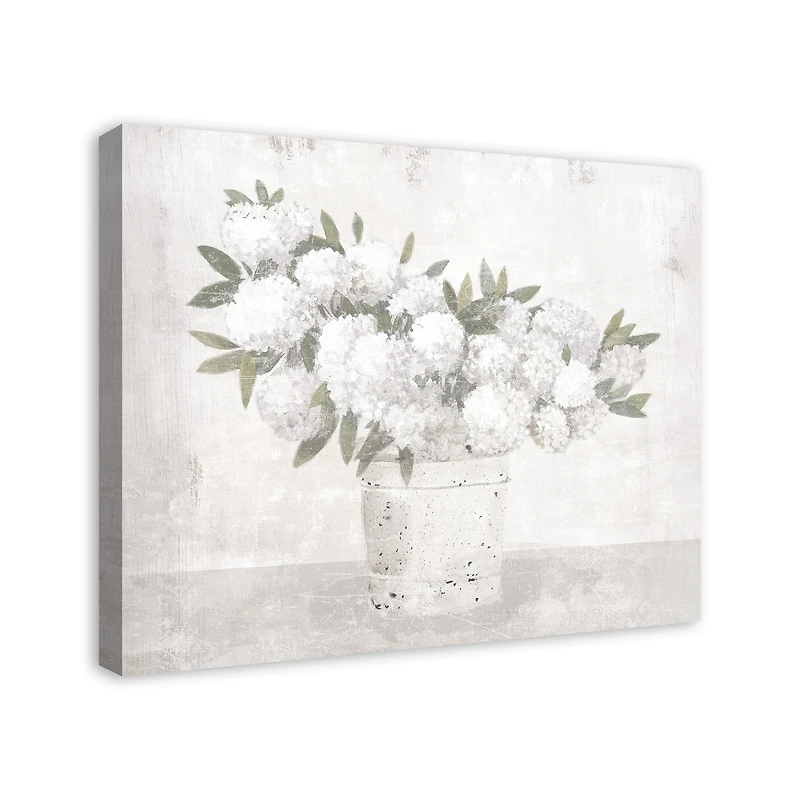 White Hydrangeas 30" x 24" Canvas Wall Art