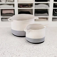 Honey Can Do Black & White Ombré Nesting Cotton Rope Storage Basket Set
