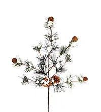 20" Snowy Pine Leaf & Pinecone Sprays, 6ct.