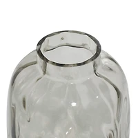 11" Gray Glass Coastal Vase