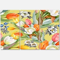 Designart - Blooming White and Orange Tulips I