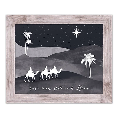 Designs Direct 20" x 16" Wise Men Seek Him Western White Framed Print