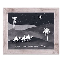 Designs Direct 20" x 16" Wise Men Seek Him Western White Framed Print