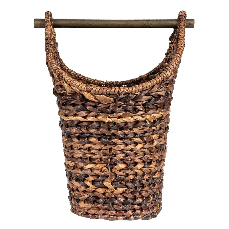 Hello Honey® 16" Bankuan Braided Oval Toilet Paper Basket with Wood Bar
