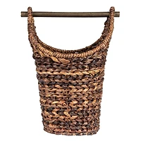 Hello Honey® 16" Bankuan Braided Oval Toilet Paper Basket with Wood Bar