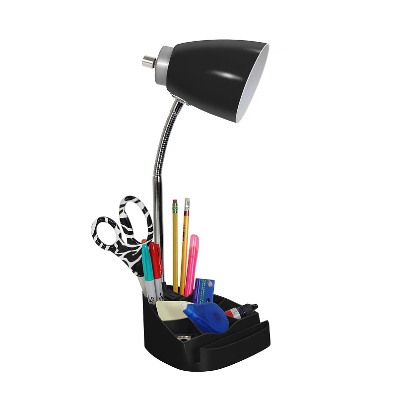 LimeLights 18.5" Gooseneck Desk Lamp with Tablet Stand and Charging Outlet