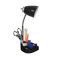LimeLights 18.5" Gooseneck Desk Lamp with Tablet Stand and Charging Outlet