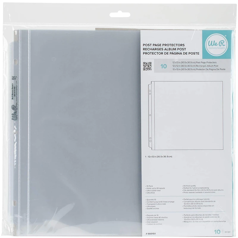 We R Memory Keepers® 12" x 12" Post Page Protectors, 10ct.