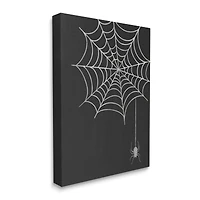 Stupell Industries Casual Black Hanging Spider Web Canvas Wall Art