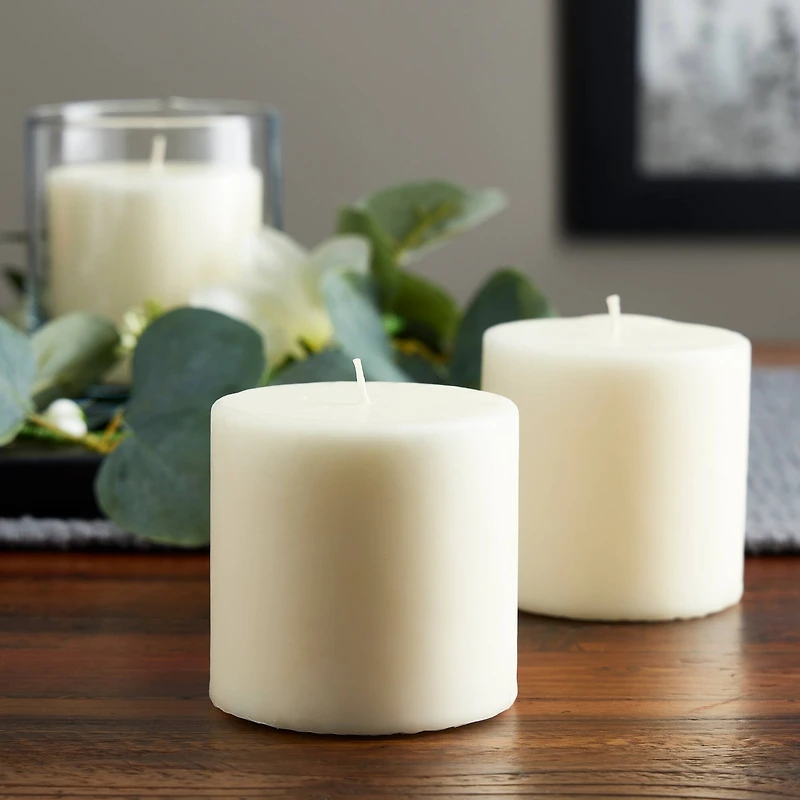 Ashland® Basic Elements™ Ivory Pillar Candle, 3 Pack