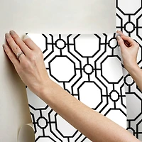 InHome Crawford Black & White Peel & Stick Wallpaper