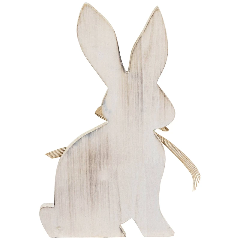 11.25" Distressed Rabbit Silhouette Easter Décor