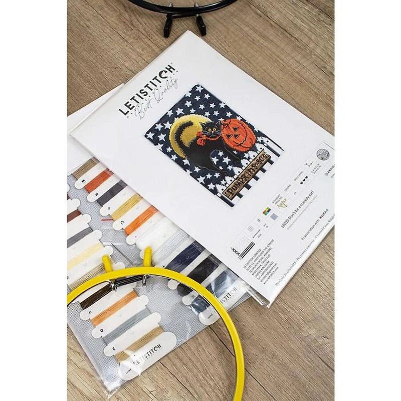 Letistitch Counted Cross Stitch Kit Don'T Be A Scaredy Cat!
