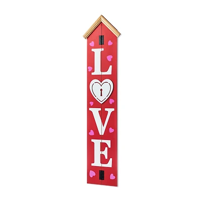 Glitzhome® 42" Valentine's Wooden "LOVE" House-shaped Porch Décor