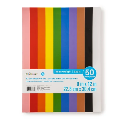 Rainbow 9" x 12" Construction Paper by Creatology™, Assorted Sheets