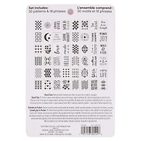 12 Pack: Patterns & Phrases Stencils by Craft Smart®, 3.5" x 4.5"