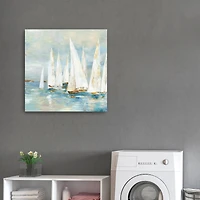 White Sailboats Canvas Giclee